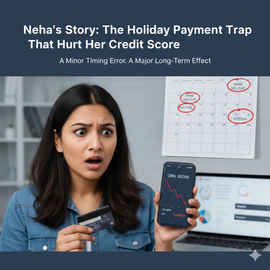 How a Bank Holiday Ruined Neha’s CIBIL Score: The Holiday Payment Trap