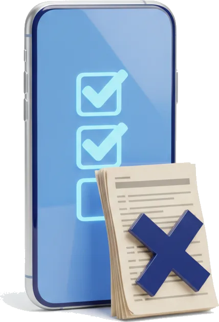 A phone checklist replacing paper forms