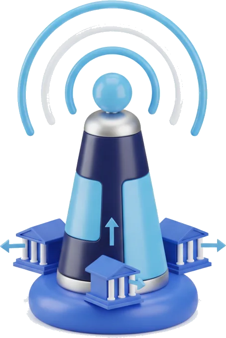 A beacon broadcasting the application to lenders